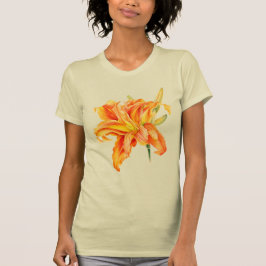 Camiseta pintada de arte floral Daylily Hemerocall