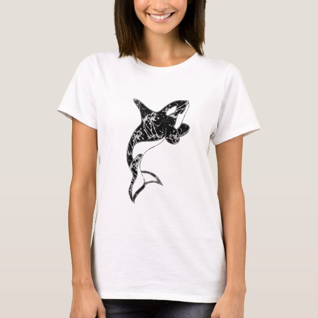 Camiseta Pinte a arte da orca do Splatter (Frente)