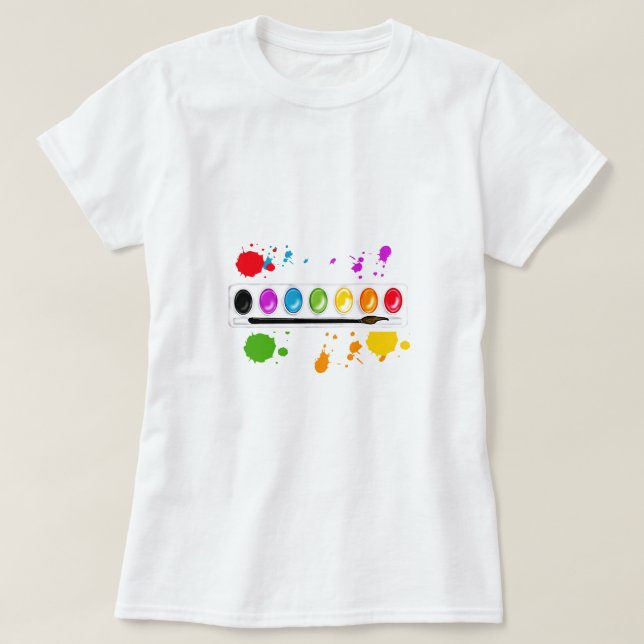Camiseta pinte a caixa com splatters (Frente do Design)