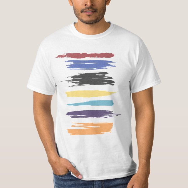 Camiseta Pinte a cor abstrata artística dos cursos (Frente)