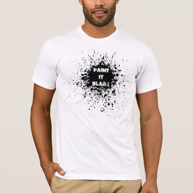Camiseta Pinte-o o t-shirt dos homens pretos do Splatter da (Frente)
