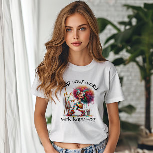 Camiseta Pinte Seu Mundo Com Felicidade Positividade