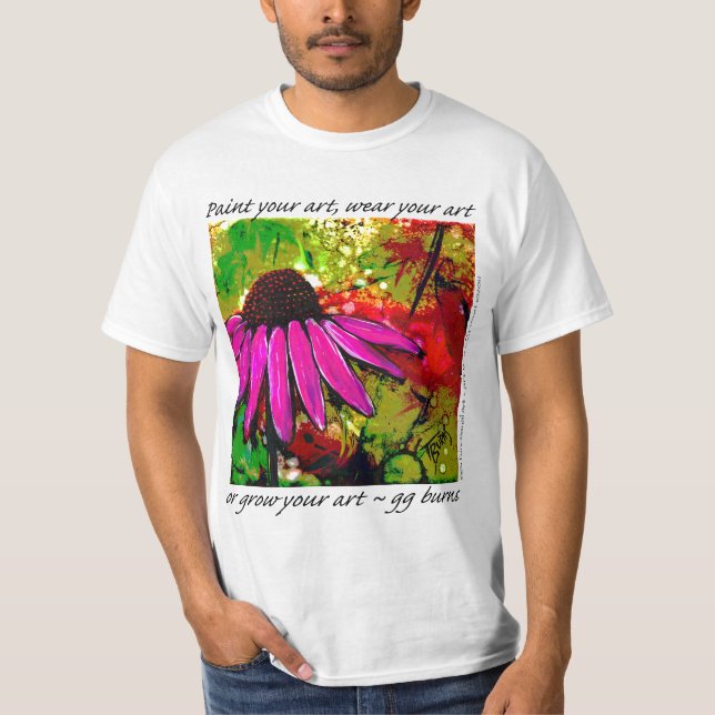Camiseta Pinte sua ARTE, vestir-la ou "cresça" sua arte! (Frente)