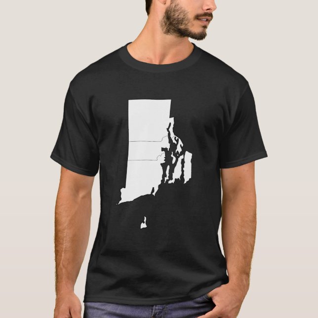 Camiseta Pinte Você Mesmo o Mapa dos Condados de Rhode Isla (Frente)