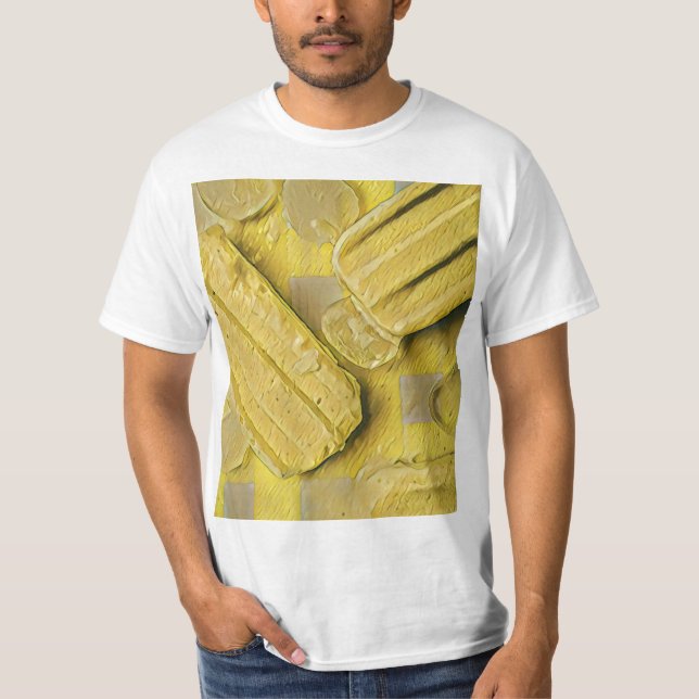 Camiseta Pintel de cone de sorvete amarelo (Frente)