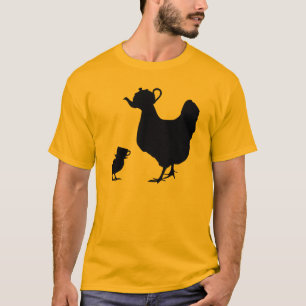 Camiseta Pintinho amarelo do bule da galinha