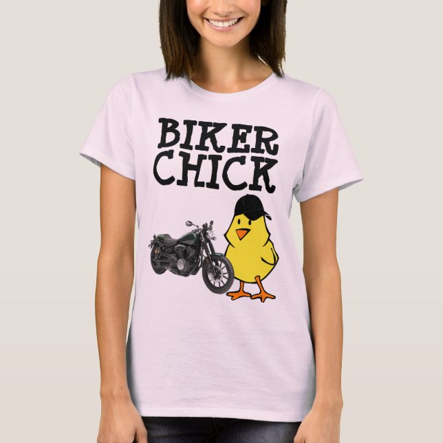 Camiseta PINTINHO BIKER, T-shirts moto para senhoras (Frente)