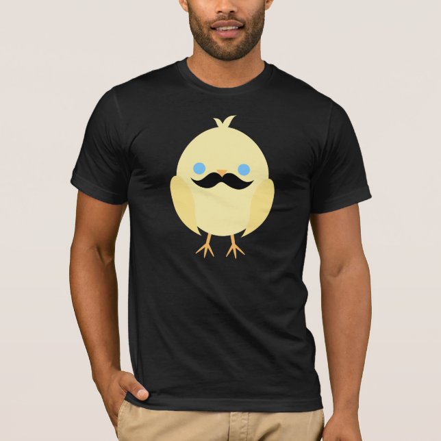 Camiseta Pintinho bonito com Moustache (Frente)