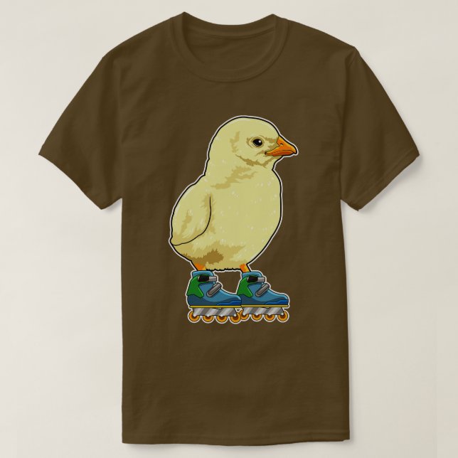 Camiseta Pintinho Como Patinador Inline Com Skates Inline (Frente do Design)