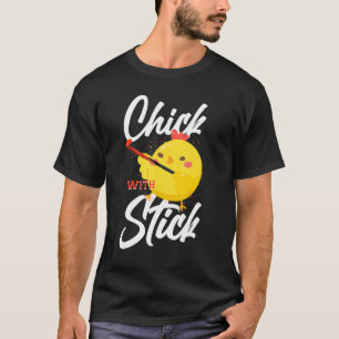Camiseta Pintinho De Galinha De Hóquei Em Campo Com Stick