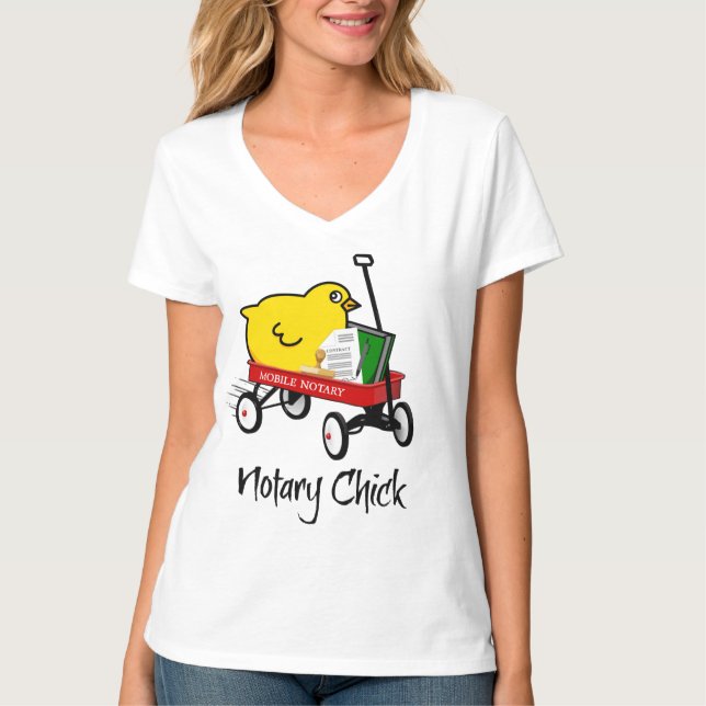 Camiseta Pintinho de Notícias Móveis Andando Pequeno Vagão  (Frente)