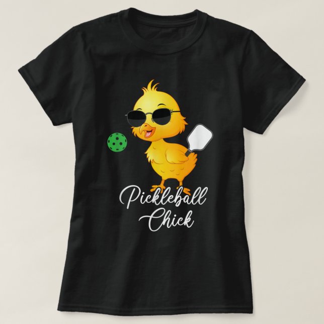 Camiseta Pintinho de picleball, bola de picleball engraçada (Frente do Design)