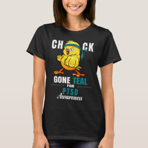 Camiseta Pintinho Divertido Ficou Teal Ribbon Chicken Warri