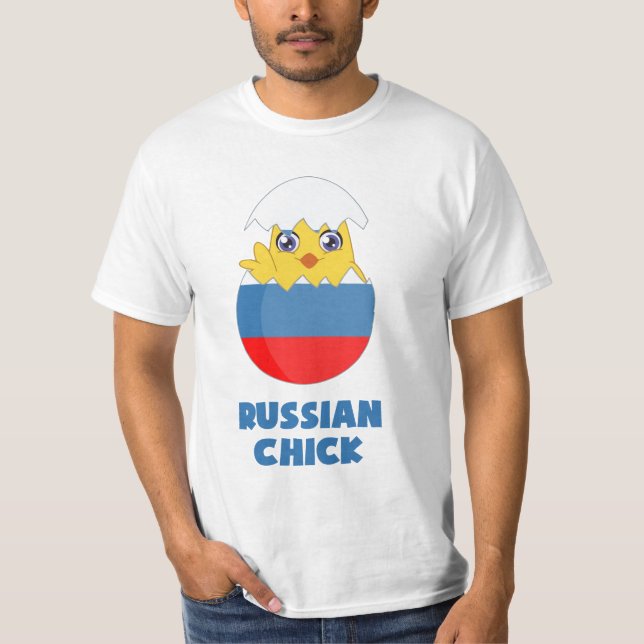 Camiseta Pintinho do russo, uma menina de Rússia (Frente)