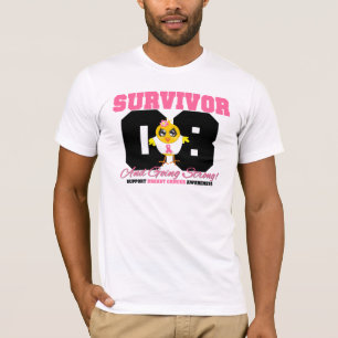 Camiseta Pintinho do sobrevivente do cancro da mama 08 anos