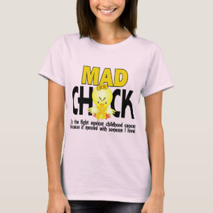 Camiseta Pintinho louco no cancer da infância da luta