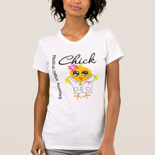 Camiseta Pintinho médico do assistente do escritório (Frente)