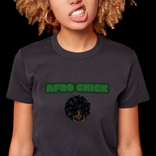 Camiseta Pintinho negro Bella+Canvas Ajustado fino feminino (Afro Chick - Get Your Scowl on girl)