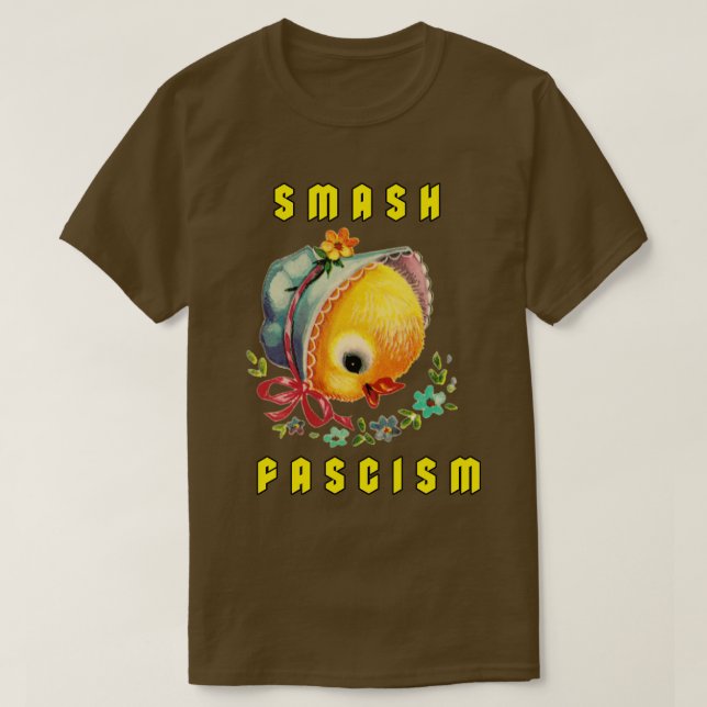 Camiseta Pintinho Retroativo Bonito - Fascismo Esmagado (Frente do Design)