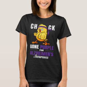 Camiseta pintinho roxo do Alzheimer engraçado