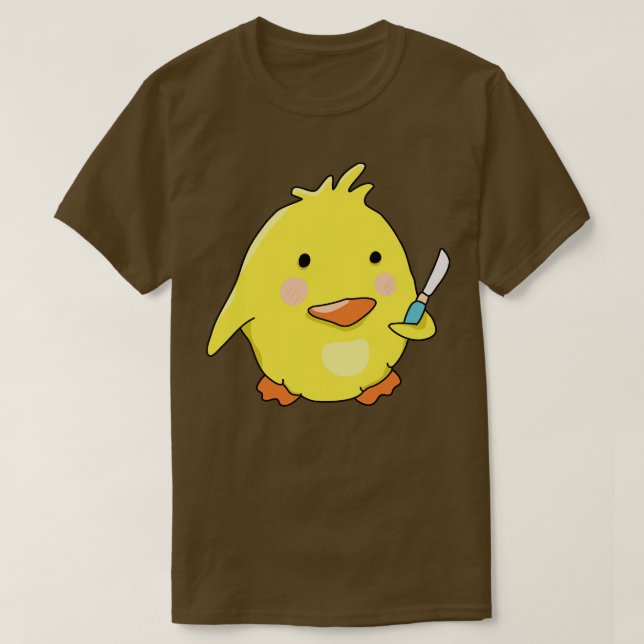 Camiseta Pintinho Ruim Com Memória Duck Faca (Frente do Design)