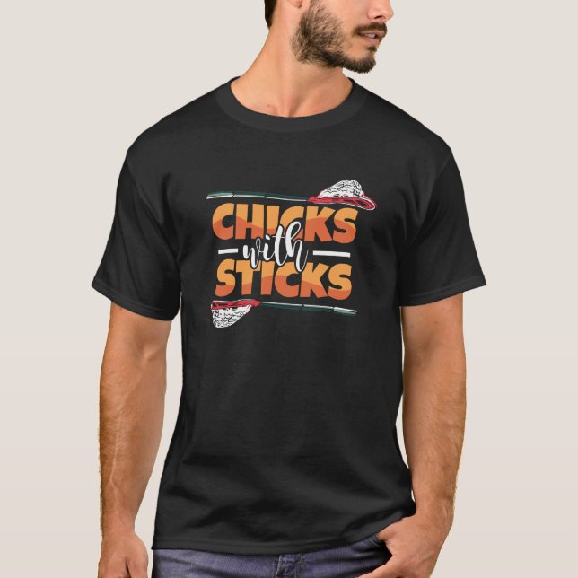 Camiseta Pintinhos Com Sticks Engraçados Esportes De Lacros (Frente)