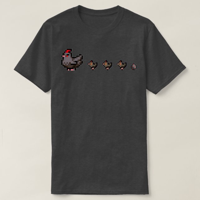 Camiseta Pintinhos da família Stardew Valley Void Chicken (Frente do Design)