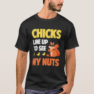 Camiseta Pintinhos De Mens Se Alinham Para Ver Meus Loucos 