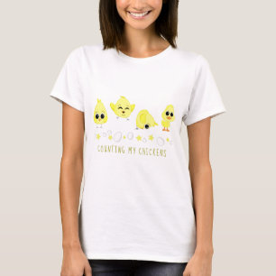 Camiseta Pintinhos e Duckling Contando Meus Frangos Dizendo