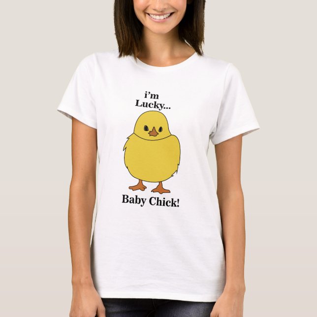 Camiseta Pintinhos Eu Sou Pintinho Sortudo Bebê (Frente)