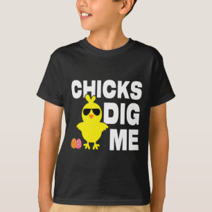Camiseta Pintinhos Me Cavam Homens Engraçados Caça De Ovos