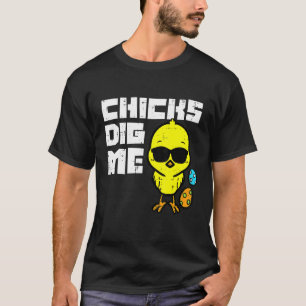 Camiseta Pintinhos Me Enroscam Óculos escuros Legal Rapazes