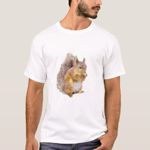 Camiseta Pintor aquoso de esquilo vermelho