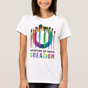 Camiseta Pintor De Artista Engraçado Com Armas De Criaçã
