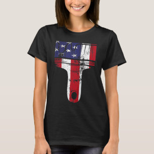 Camiseta Pintor de Casas Decorador Pincel Bandeira American