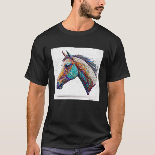Camiseta Pintor de Cavalo Bonito Splatter Colorida Aquarela (Frente)