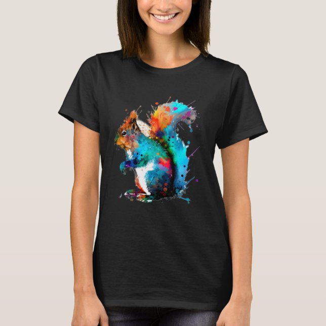 Camiseta Pintor de Esquilo Splatter Yard Squirrel Splatter (Frente)