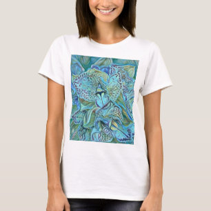 Camiseta Pintor de orquídeas púrpura azul