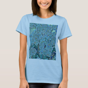 Camiseta Pintor de orquídeas púrpura azul