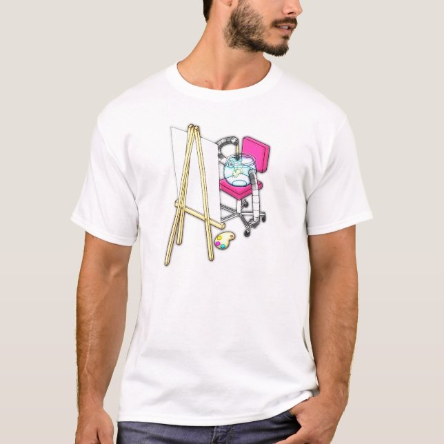 Camiseta Pintor de Peixes ("Cor da Água") - (Frente)
