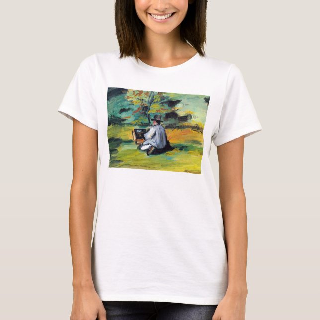 Camiseta Pintor em Trabalho por Paul Cezanne, Arte Fina Vin (Frente)