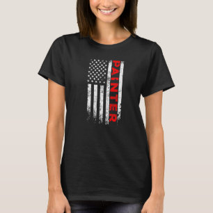 Camiseta Pintor EUA Flag Renovator Handyman Cra