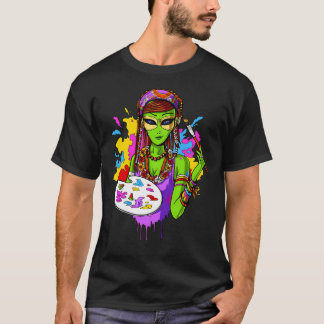 Camiseta Pintor Hippie Alien