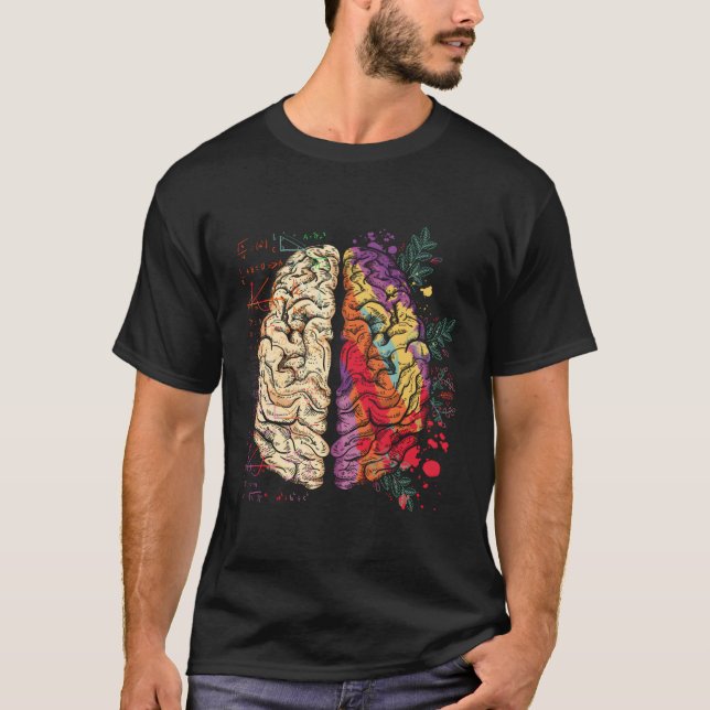 Camiseta Pintor Neuroscience Colorida Hu Brain (Frente)