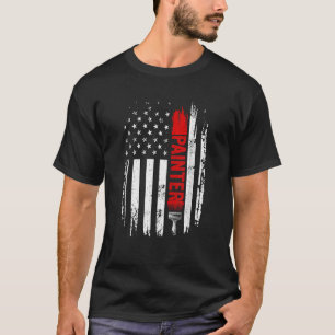 Camiseta Pintor Paint Artist American Flag USA 4th O