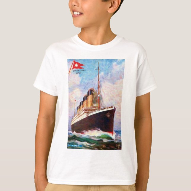 Camiseta Pintura a óleo da linha branca Titanic (Frente)