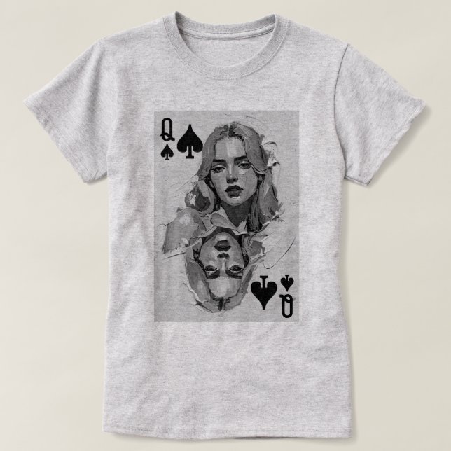 Camiseta Pintura a Óleo da Rainha de Espadas (Frente do Design)