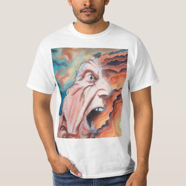 Camiseta Pintura a óleo de ondas de pânico (Frente)