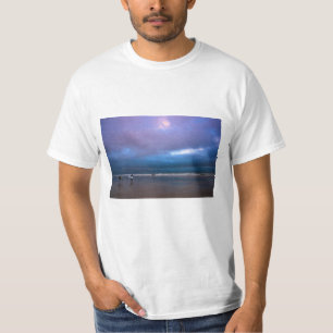 Camiseta Pintura a óleo do mar roxo, de cor escura