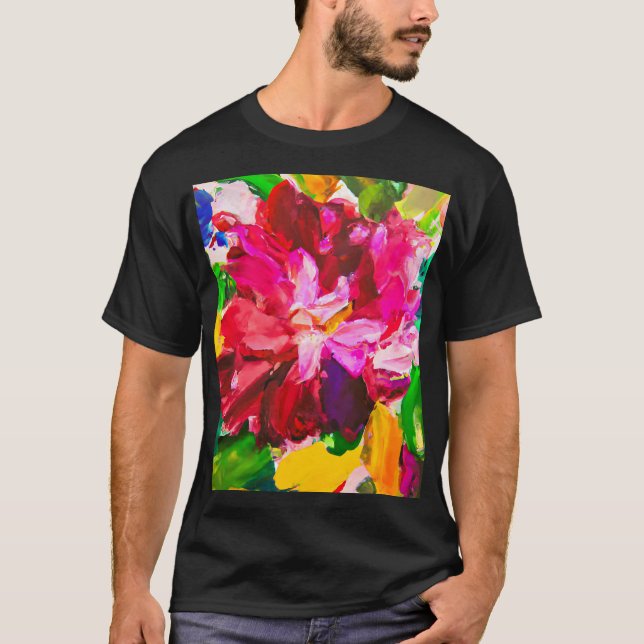 Camiseta pintura a óleo, estilo impressionismo, pintura a f (Frente)